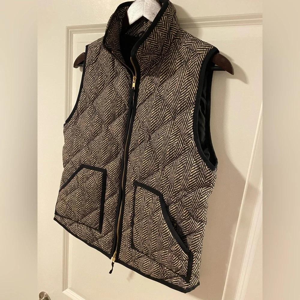J. Crew Black and White Quilted Vest - Picture 3 of 5